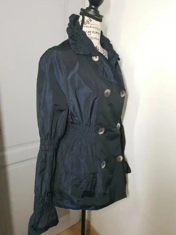 Trench / Night blue fitted raincoat Made in Italy – Size S / M – photo 2